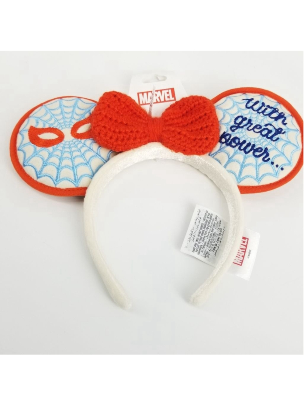 Disney Spider Man Ear Headband With Great Power Marvel Ears NWT